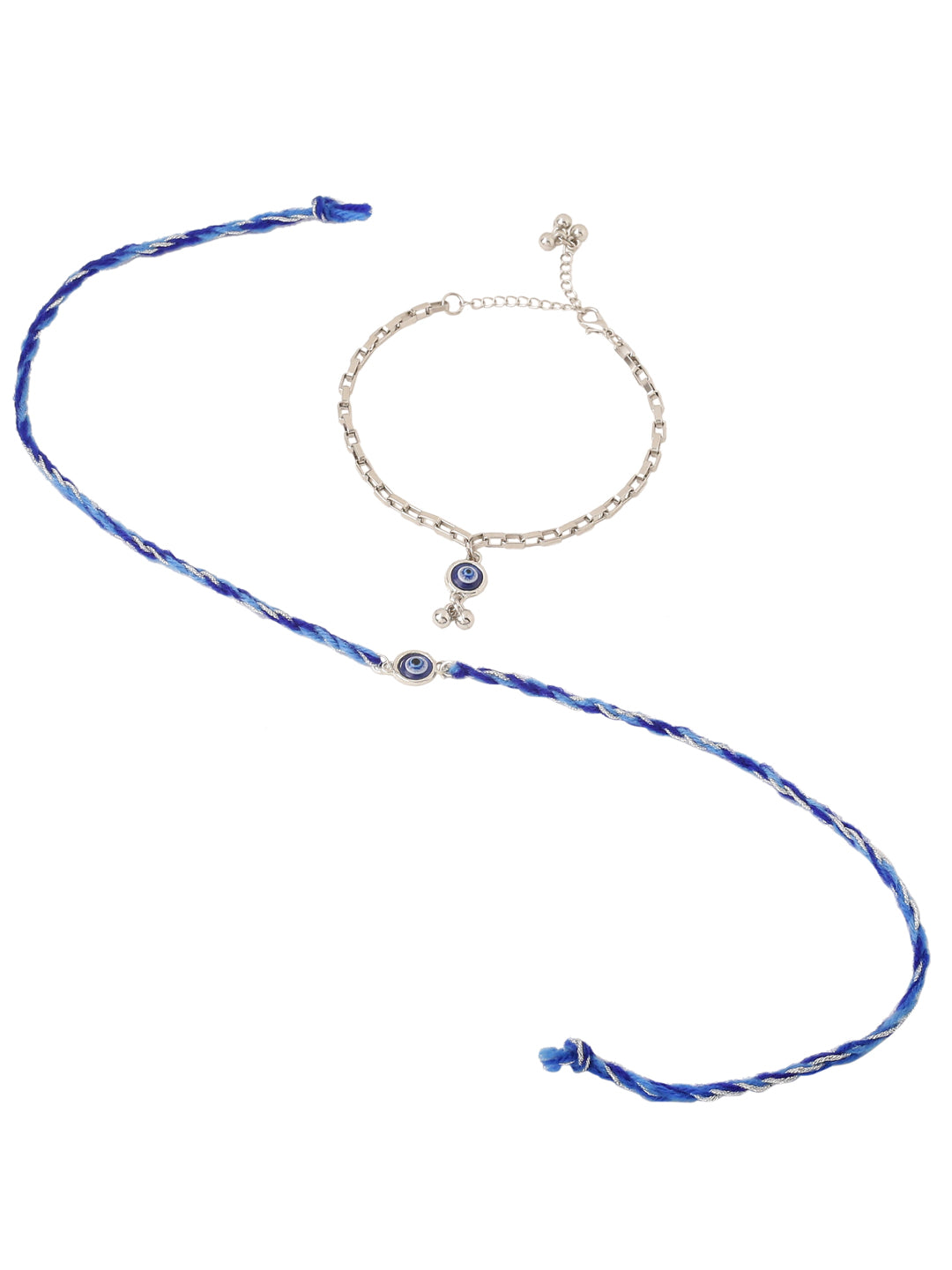 NVR Set of 2 Blue Evil Eye Bhaiya Bhabhi Rakhi, Combo for Rakshabandhan | Swadesiicart