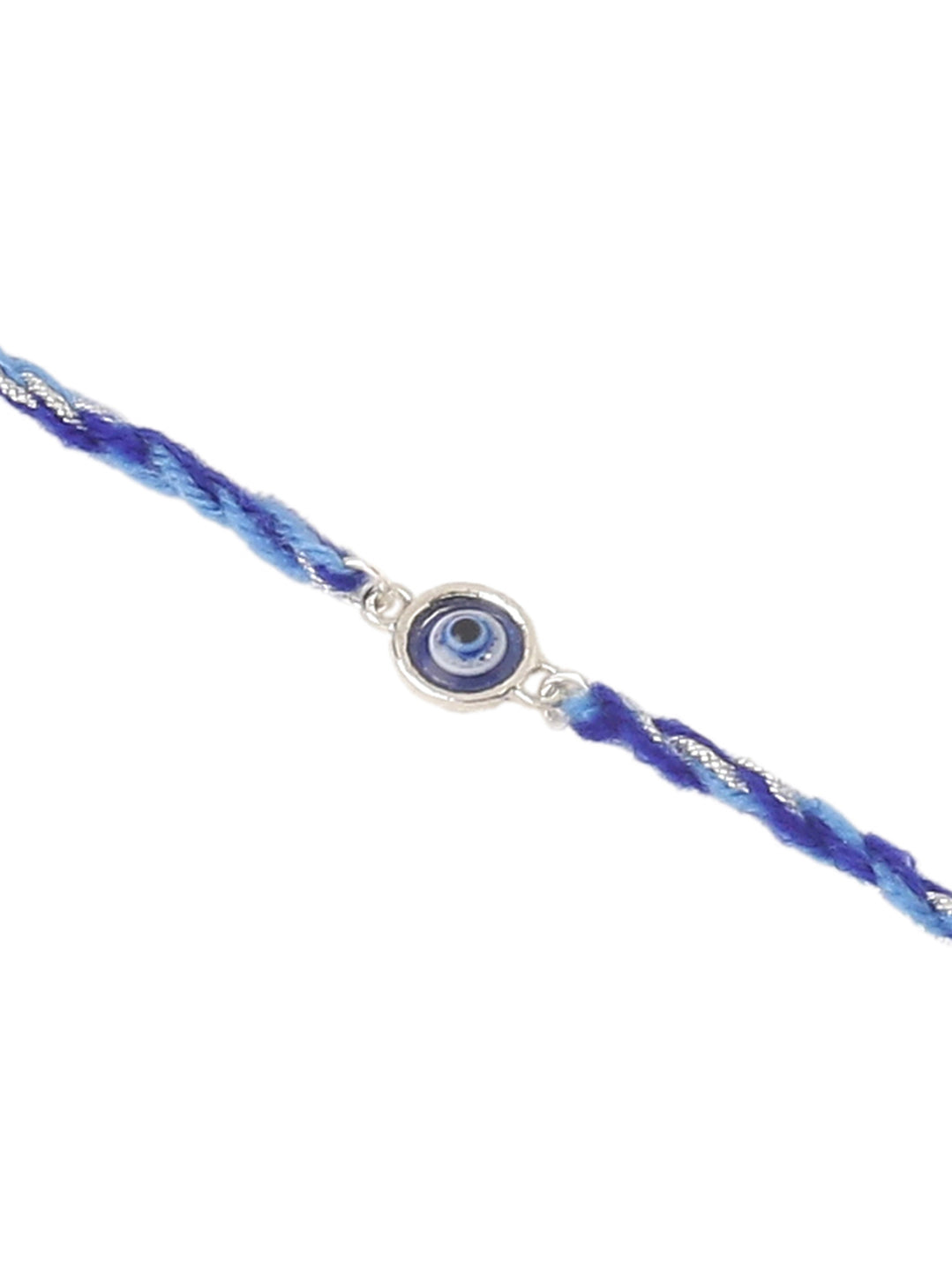 NVR Set of 2 Blue Evil Eye Bhaiya Bhabhi Rakhi with Roli Chawal Chandan & Mishri | Swadesiicart