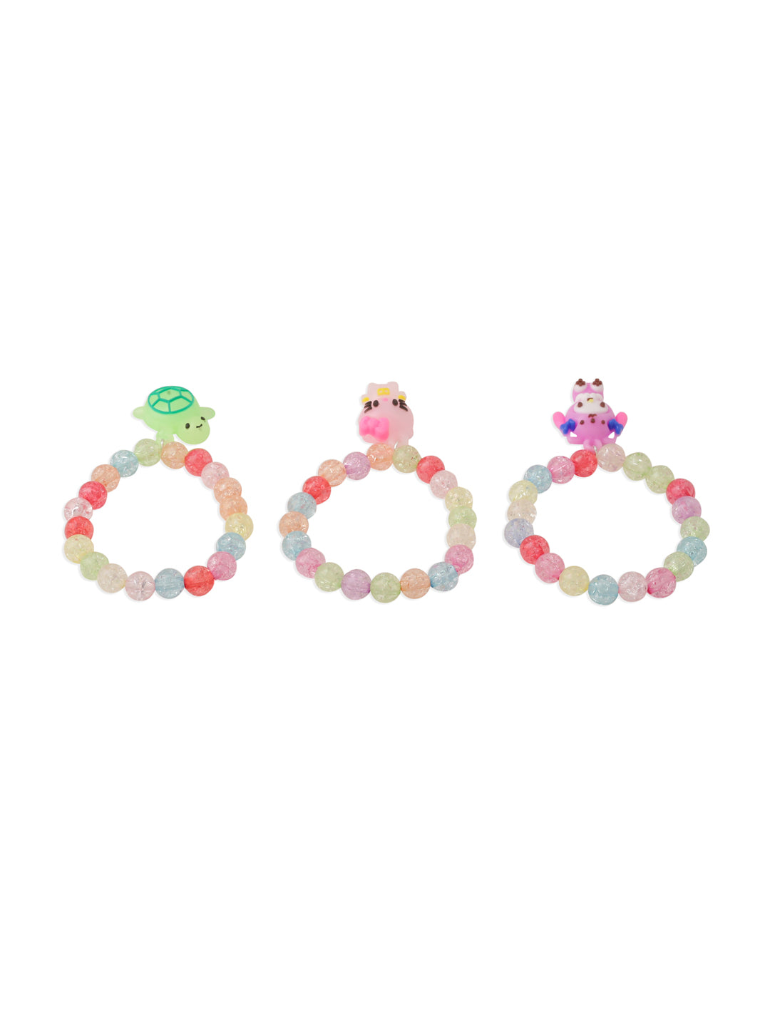 NVR Kids Set of 3 Cartoon Design Artificial Beads Thread Rakhi with Roli Chawal Chandan & Mishri - Swadesiicart