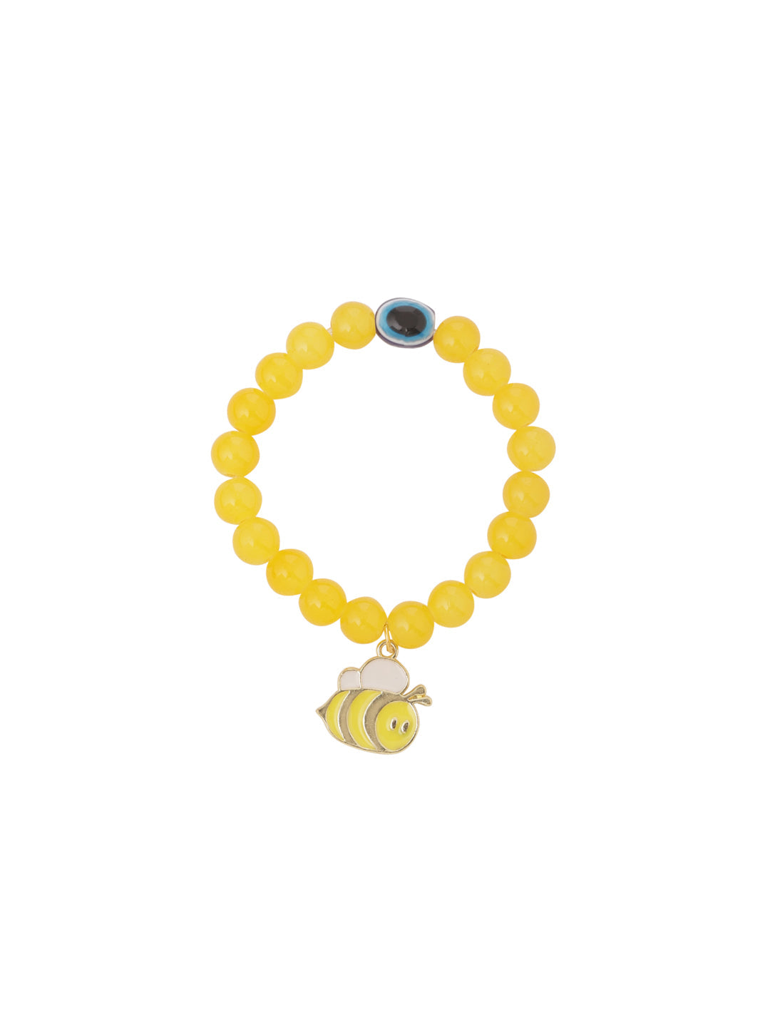 NVR Kids Cartoon Design Yellow Artificial Beads Thread Rakhi with Roli Chawal Chandan & Mishri | Swadesiicart