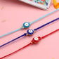 NVR Set of 3 Multicolor Evil Eye Men's Thread Rakhi with Roli Chawal Chandan & Mishri | Swadesiicart