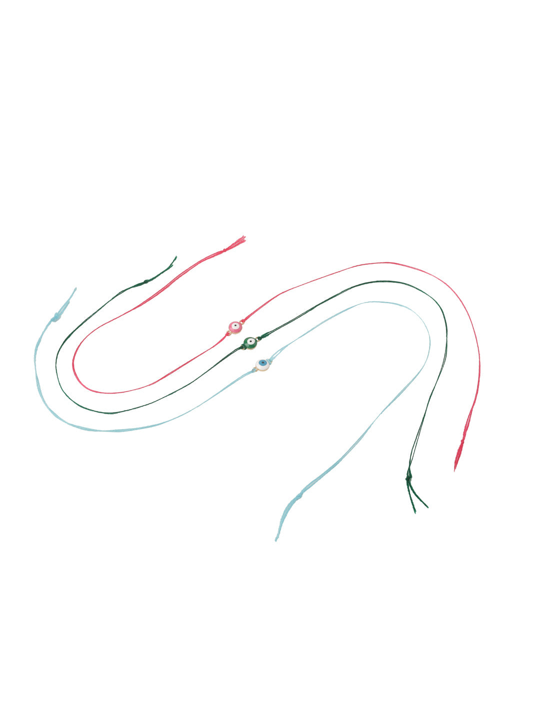 NVR Men's Set of 3 Multicolor Evil Eye Thread Rakhi, Combo for Rakshabandhan | Swadesiicart