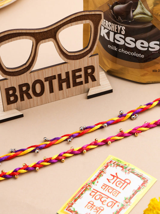 NVR Men Multicolor Artificial Beads Thread Rakhi, Combo for Rakshabandhan - Swadesiicart