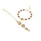 NVR Set of 2 Gold Toned Rudraksh & Pearls Bhaiya Bhabhi Rakhi Set, Combo for Rakshabandhan | Swadesiicart