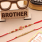 NVR Men's Set of 2 Red Religious Thread Rakhi, Combo for Rakshabandhan - Swadesiicart
