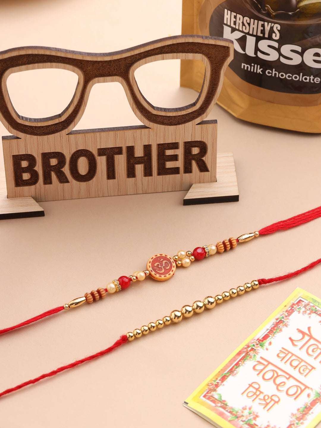 NVR Men's Set of 2 Red Religious Thread Rakhi, Combo for Rakshabandhan - Swadesiicart