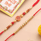 NVR Men's Set of 2 Red Religious Thread Rakhi with Roli Chawal Chandan & Mishri - Swadesiicart