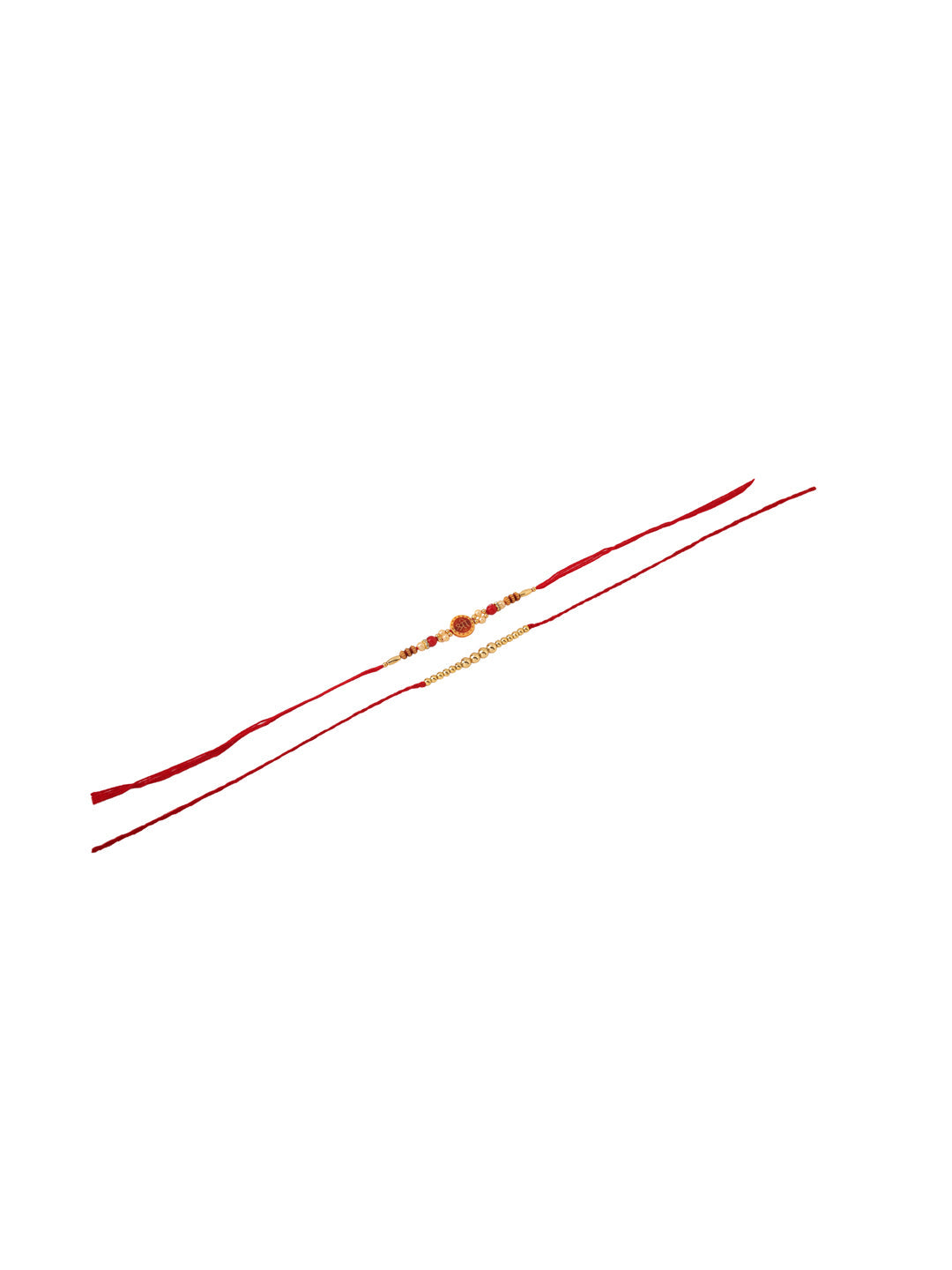 NVR Men's Set of 2 Red Religious Thread Rakhi with Roli Chawal Chandan & Mishri - Swadesiicart