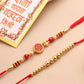NVR Men's Set of 2 Red Religious Thread Rakhi with Roli Chawal Chandan & Mishri - Swadesiicart