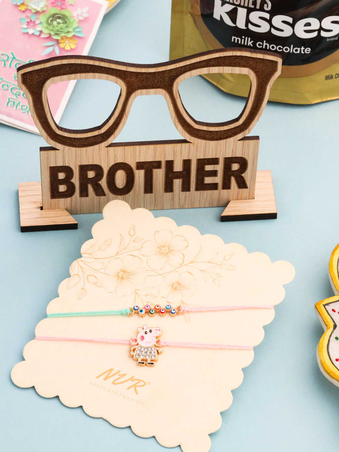 NVR Kids Set of 2 Cartoon Artificial Stones Thread Rakhi, Combo for Rakshabandhan | Swadesiicart