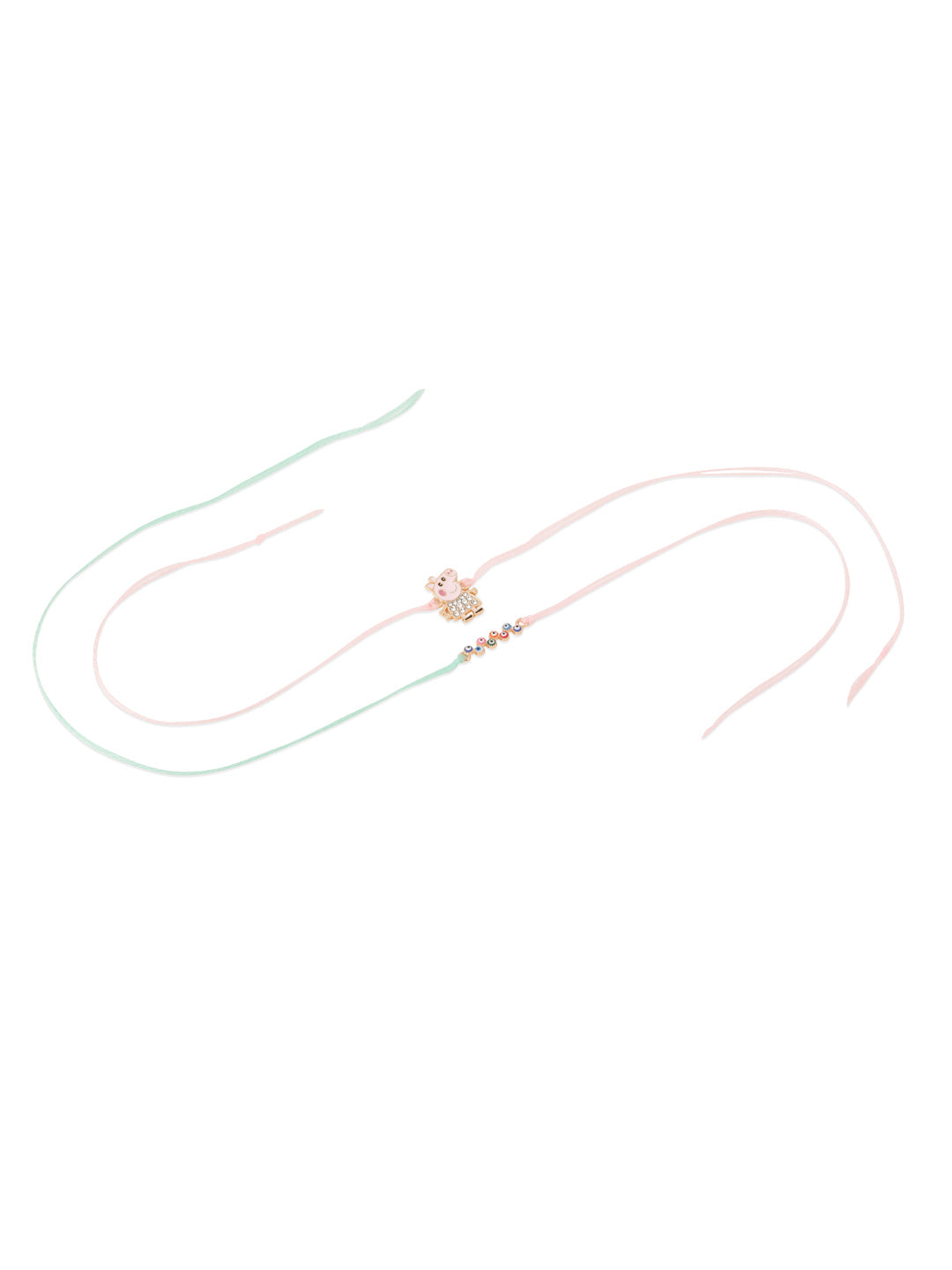 NVR Kids Set of 2 Cartoon Artificial Stones Thread Rakhi with Roli Chawal Chandan & Mishri | Swadesiicart