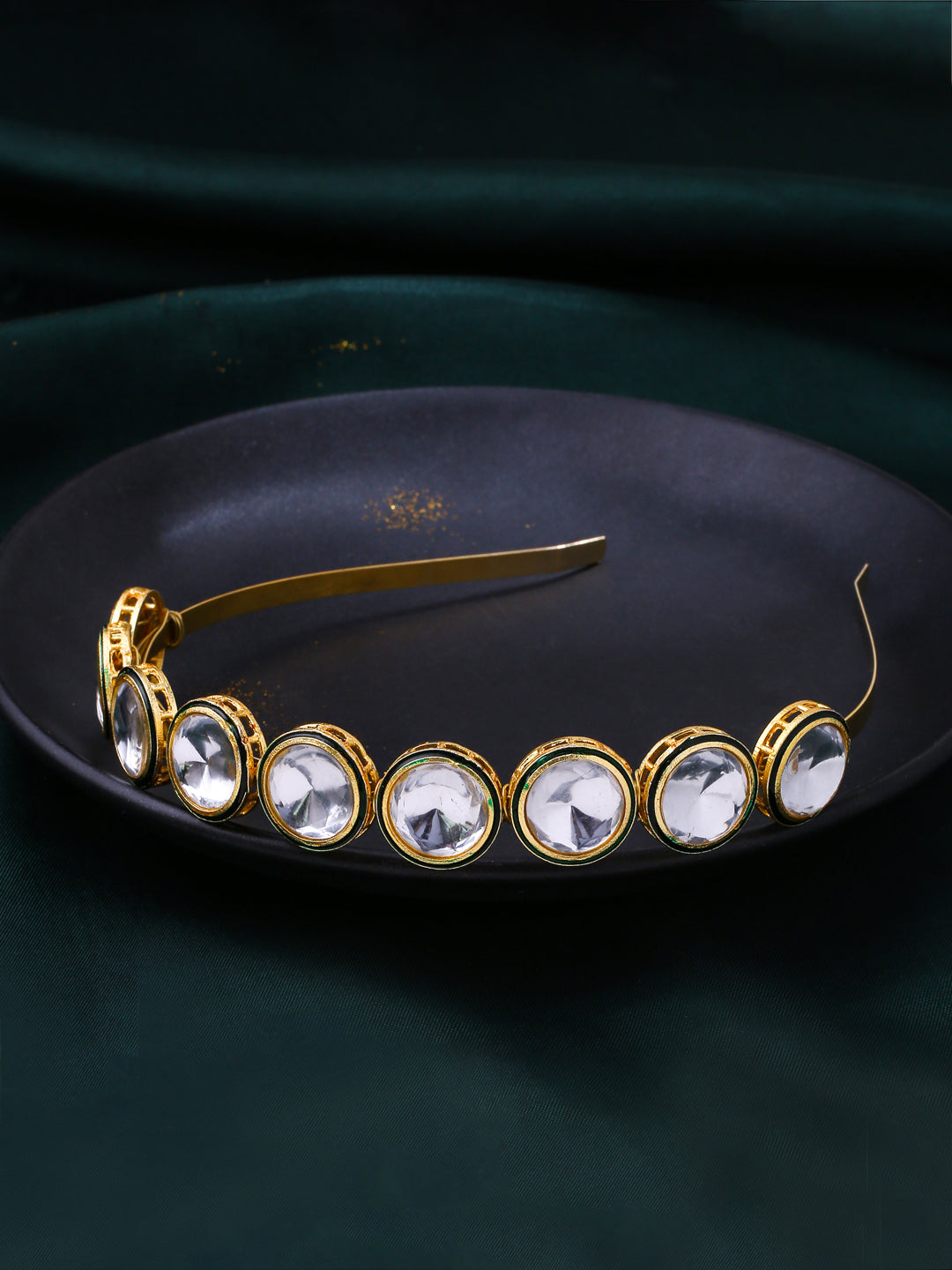 NVR Women Kundan Studded Hair Band - Swadesiicart