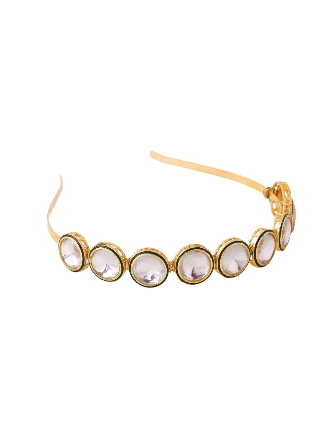 NVR Women Kundan Studded Hair Band - Swadesiicart