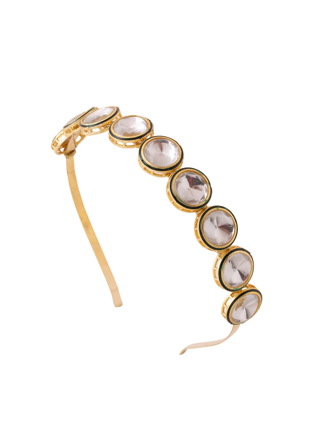 NVR Women Kundan Studded Hair Band - Swadesiicart