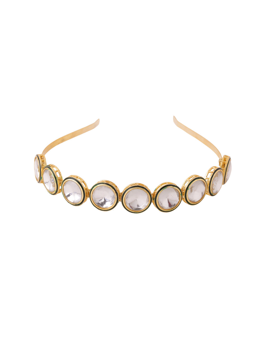 NVR Women Kundan Studded Hair Band - Swadesiicart