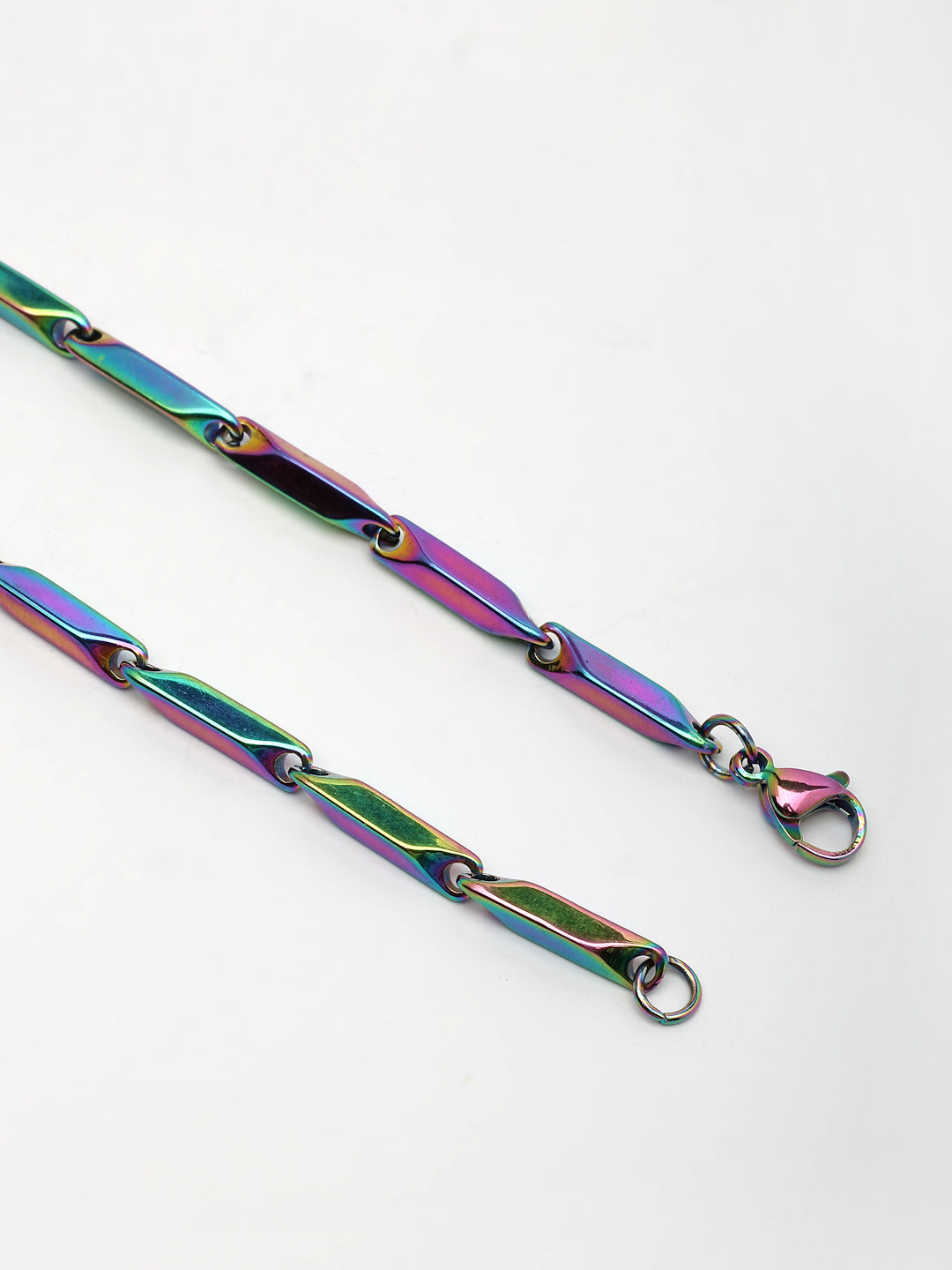 NVR Men Multicolor Rhodium-Plated Stainless Steel Chain - Swadesiicart