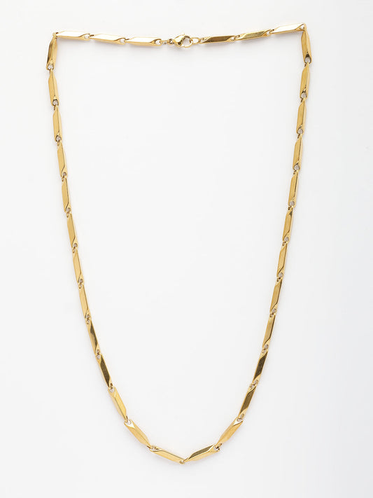 NVR Men Gold-Polished Stainless Steel Chain - Swadesiicart