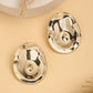 NVR Women's Gold-Polished Oval Shape Studs Earring - Swadesiicart
