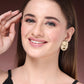 NVR Women's Gold-Polished Oval Shape Studs Earring - Swadesiicart
