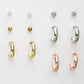 NVR Women's Set of 6 Rhodium-Plated Contemporary Half Hoop Earrings - Swadesiicart