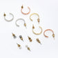 NVR Women's Set of 6 Rhodium-Plated Contemporary Half Hoop Earrings - Swadesiicart