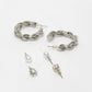 NVR Women's Set of 3 Silver-Plated Artificial Stones Half Hoop Earrings - Swadesiicart