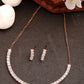 NVR Women's Rose Gold-Polished CZ-Studded Jewellery Set - Swadesiicart