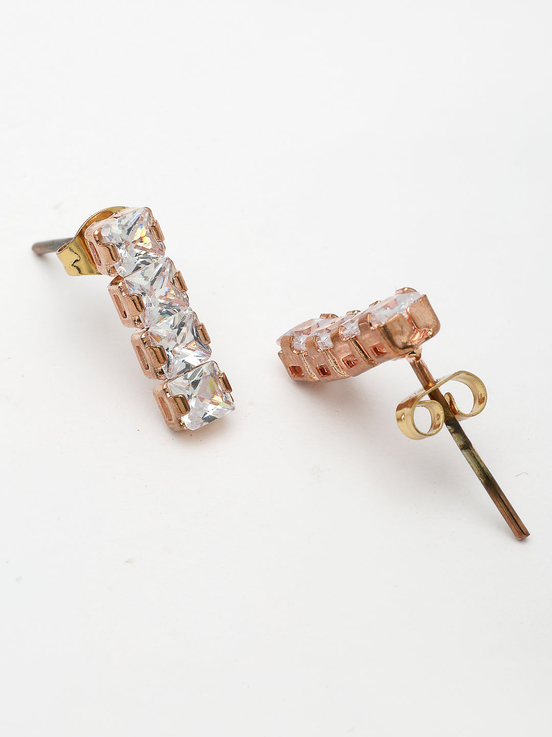 NVR Women's Rose Gold-Polished CZ-Studded Jewellery Set - Swadesiicart