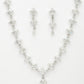 NVR Women's Silver-Plated CZ-Studded Brass Handcrafted Jewellery Set - Swadesiicart