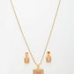 NVR Women Gold-Polished Pink American Diamond-Studded Pendant Set with Ring - Swadesiicart