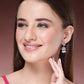 NVR Wome's Silver-Plated AD- Studded Jhumki Earrings | Swadesiicart