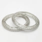 NVR Women's Set of 2 Silver-Plated American Diamond Studded Bangles - Swadesiicart