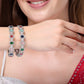 NVR Women's Set of 2 Multicolor Silver-Plated American Diamond Studded Bangles - Swadesiicart
