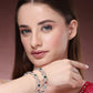 NVR Women's Set of 2 Multicolor Silver-Plated American Diamond Studded Bangles - Swadesiicart