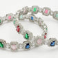 NVR Women's Set of 2 Multicolor Silver-Plated American Diamond Studded Bangles - Swadesiicart