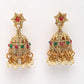 NVR Women's Set of 2 Gold-Polished Stone Studded Temple Jewellery Set with Maangtikka & Kamarbandh - Swadesiicart
