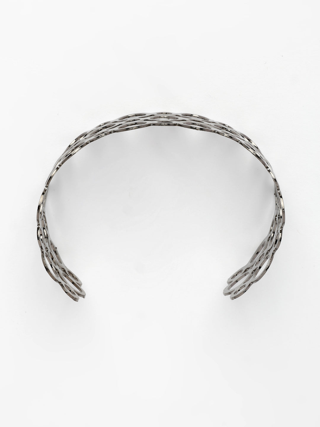 NVR Women's Rhodium-Plated Cuff Bracelet - Swadesiicart