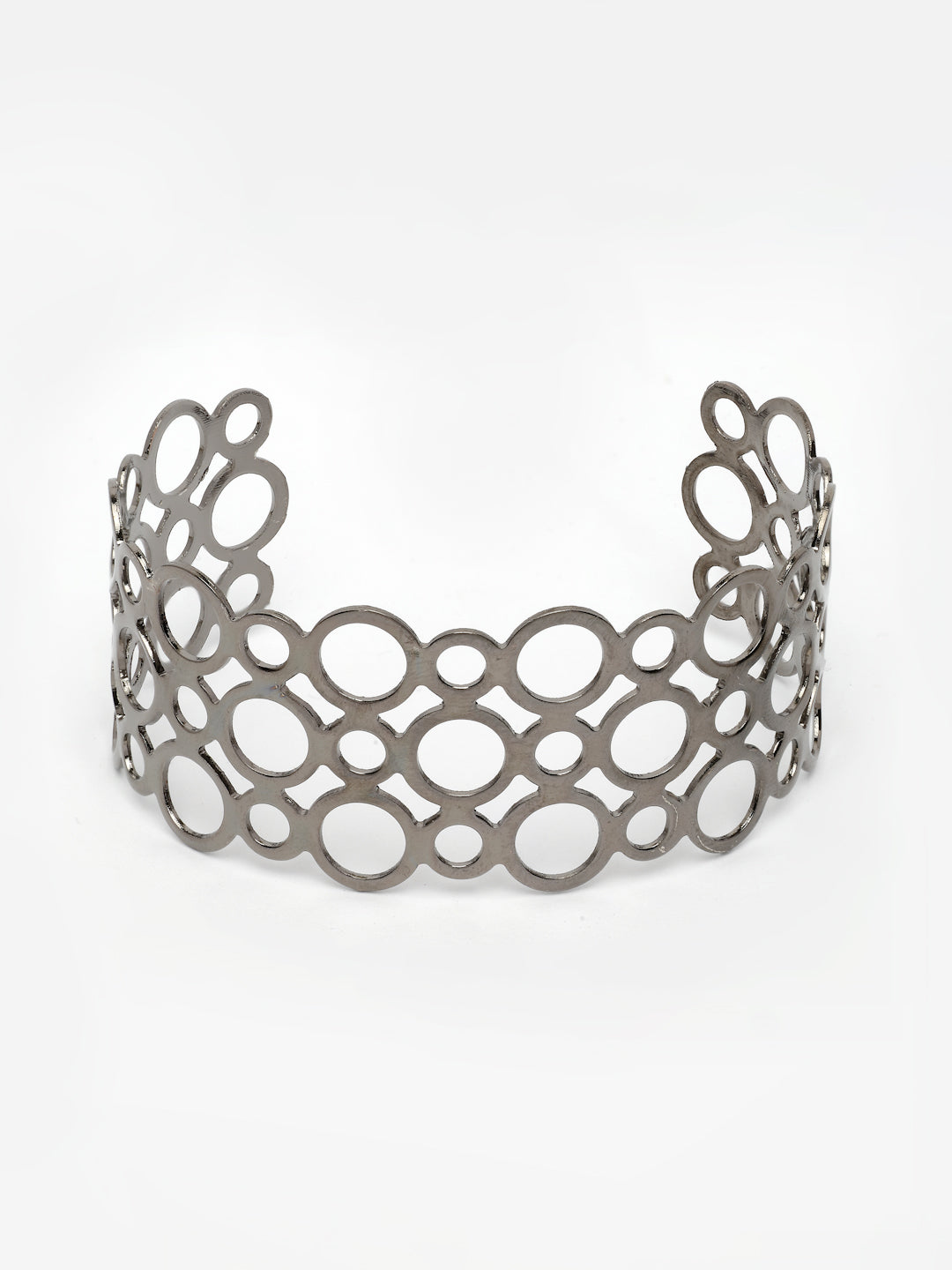 NVR Women's Rhodium-Plated Cuff Bracelet - Swadesiicart