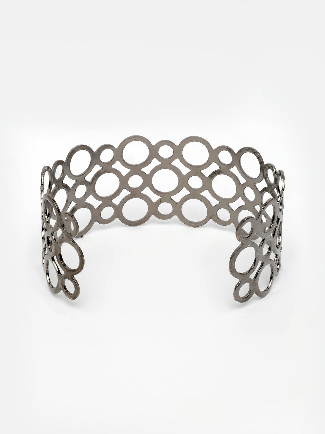 NVR Women's Rhodium-Plated Cuff Bracelet - Swadesiicart