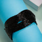 NVR Women's Black Artificial Beads Western Cuff Bracelet - Swadesiicart