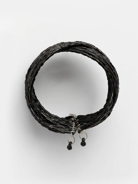 NVR Women's Black Artificial Beads Western Cuff Bracelet - Swadesiicart