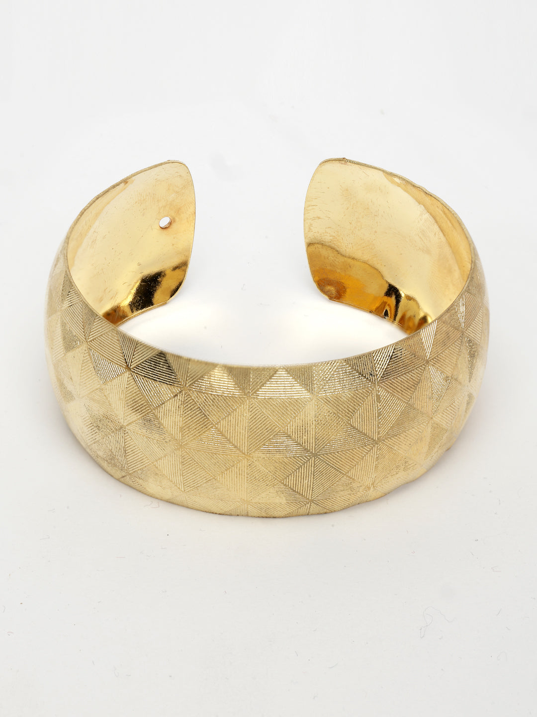 NVR Women's Gold-Polished Self-design Cuff Bracelet - Swadesiicart