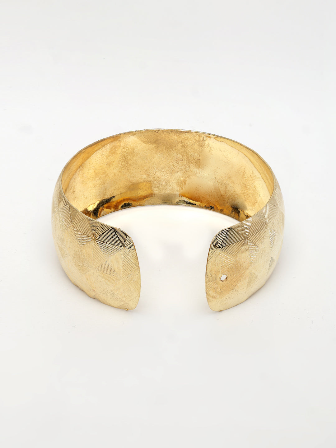 NVR Women's Gold-Polished Self-design Cuff Bracelet - Swadesiicart