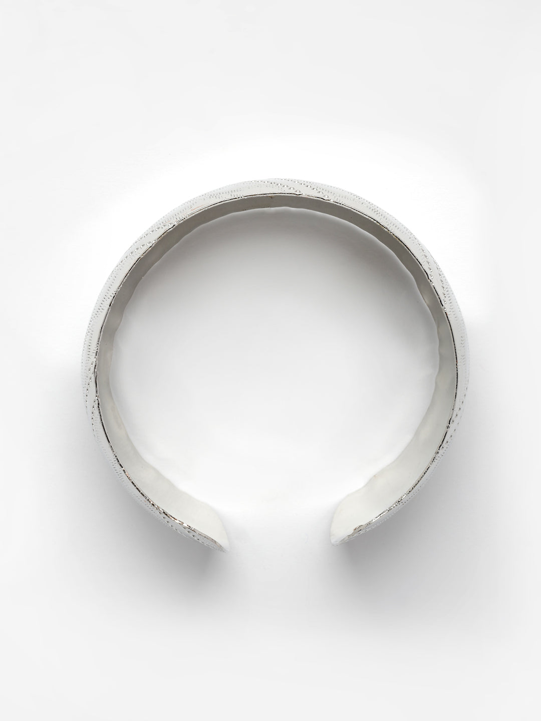NVR Women's Silver-Plated Self-design Cuff Bracelet - Swadesiicart