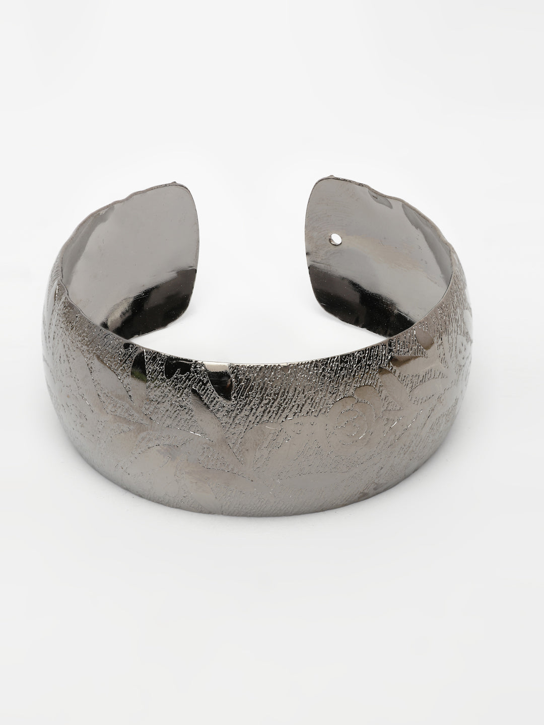 NVR Women's Rhodium-Plated Self-design Cuff Bracelet - Swadesiicart