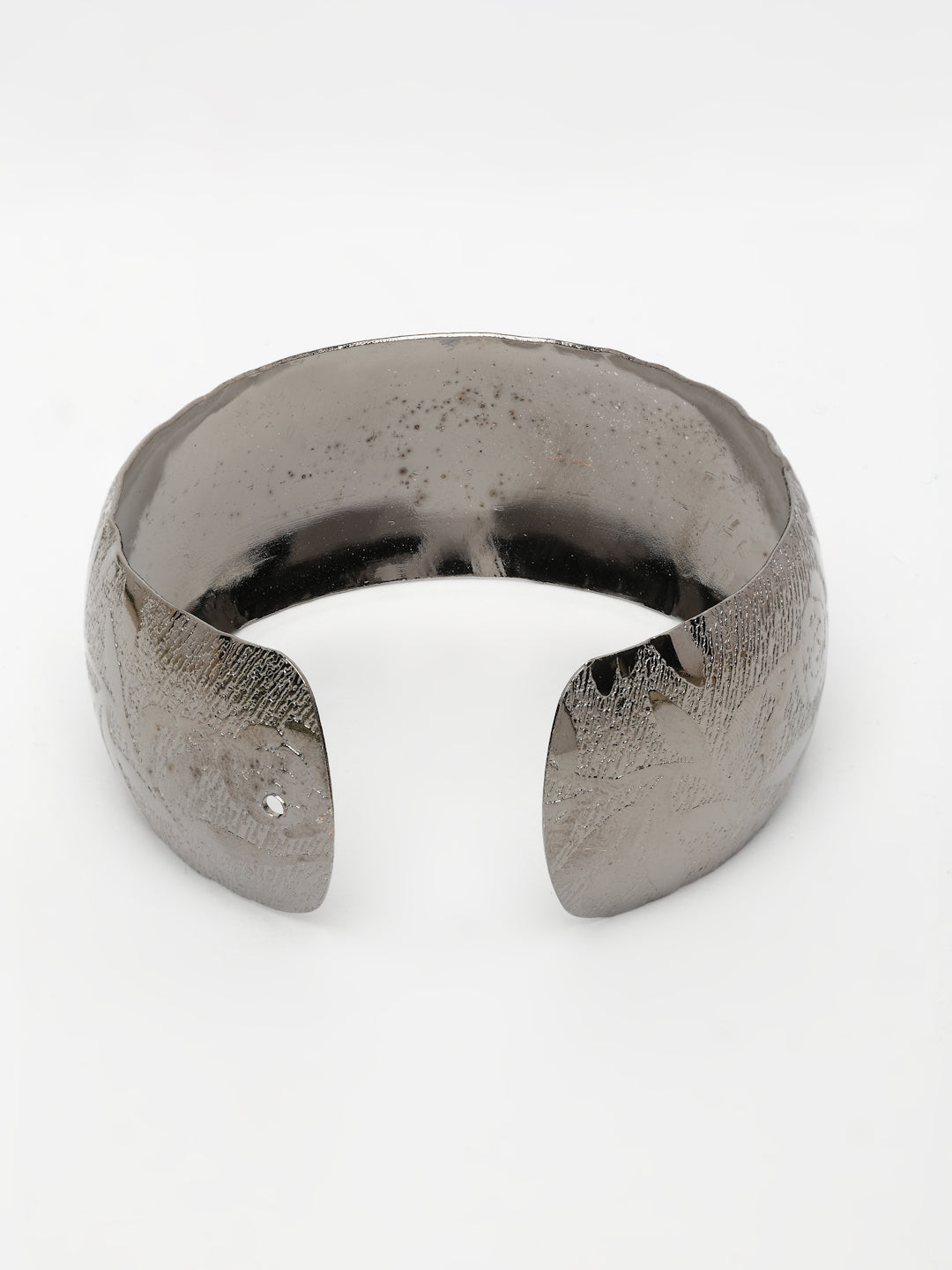 NVR Women's Rhodium-Plated Self-design Cuff Bracelet - Swadesiicart