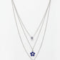 NVR Women's Silver-Toned Artificial Stones Floral Layered Chain - Swadesiicart