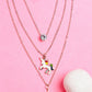 NVR Women's Rose Gold-Polished Artificial Stones Unicorn Layered Chain - Swadesiicart