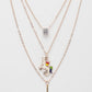 NVR Women's Rose Gold-Polished Artificial Stones Unicorn Layered Chain - Swadesiicart