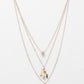 NVR Women's Rose Gold-Polished Artificial Stones Unicorn Layered Chain - Swadesiicart